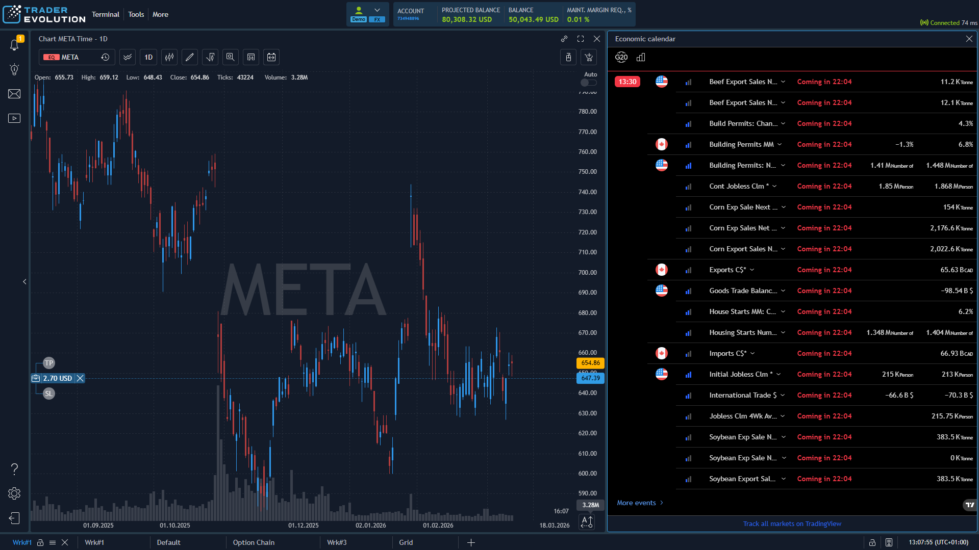 TradingView — Economic Calendar Widget (dark)
